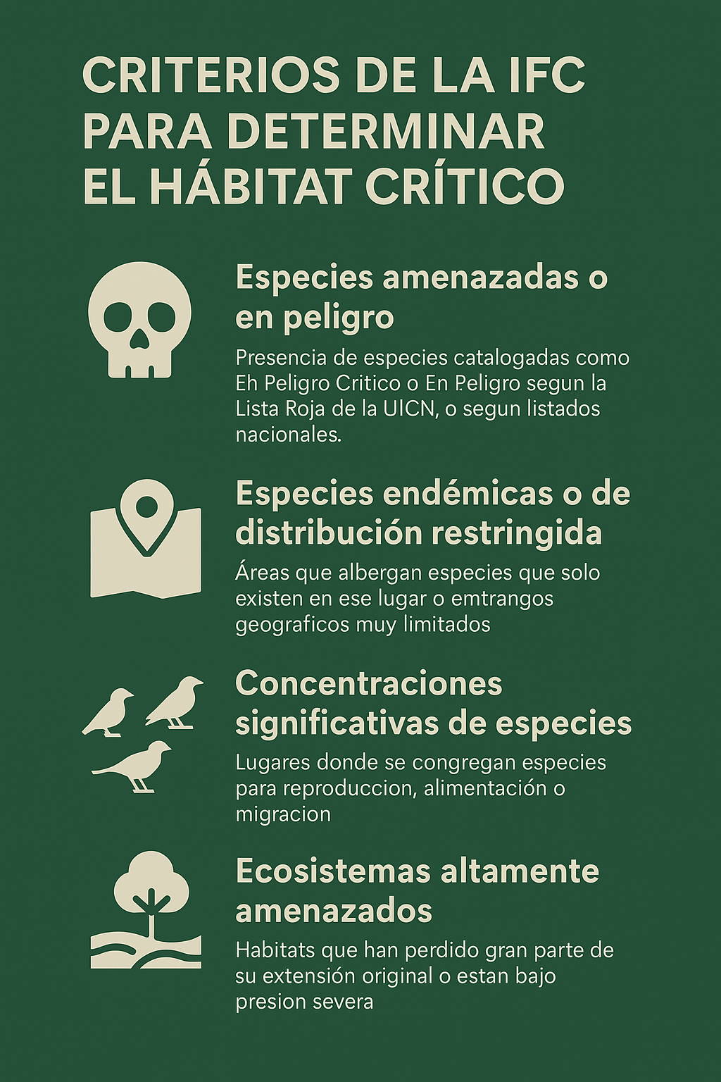 Ilustración de caracterización de hábitat crítico